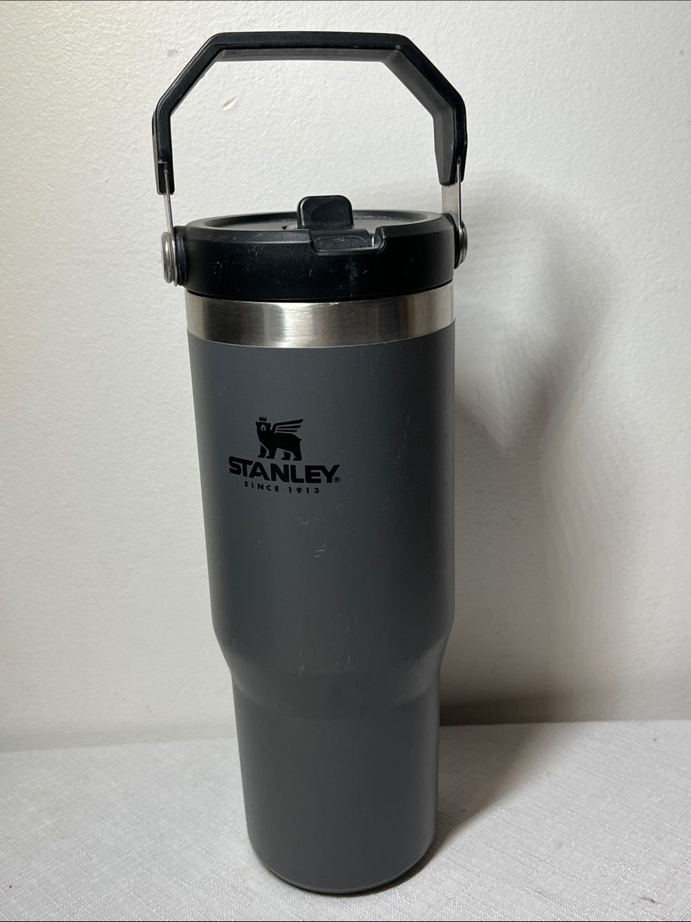 Stanley Matte Gray Travel Tumbler with Carry Handle
